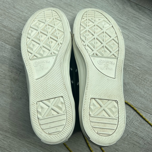 Converse, Chuck Taylor All Star HI Leather Mens Size 11, Black/Bold Citron/Egret - Picture 8 of 9